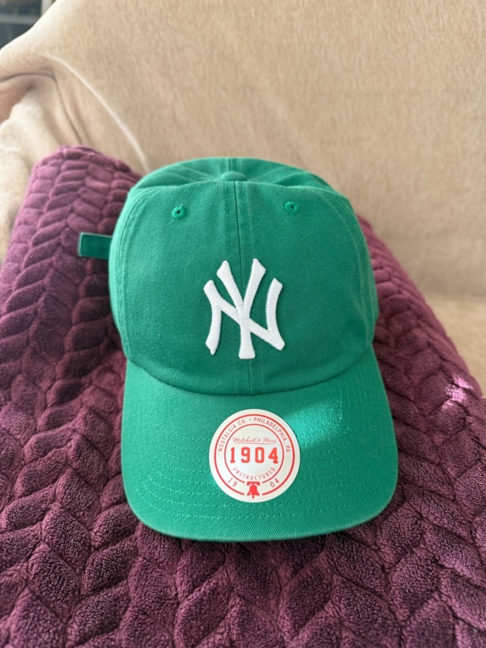 Green Baseball Cap with White NY Logo